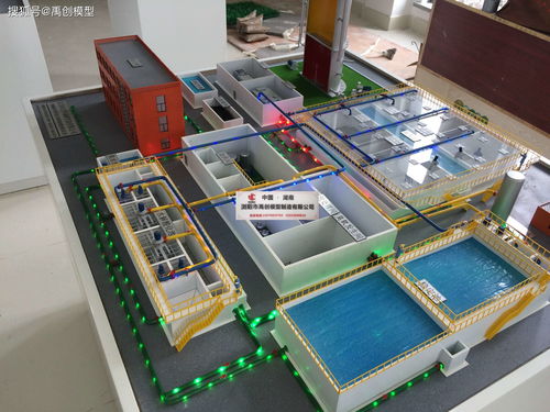 污水處理廠模型 設備布局與數據處理仿真系統